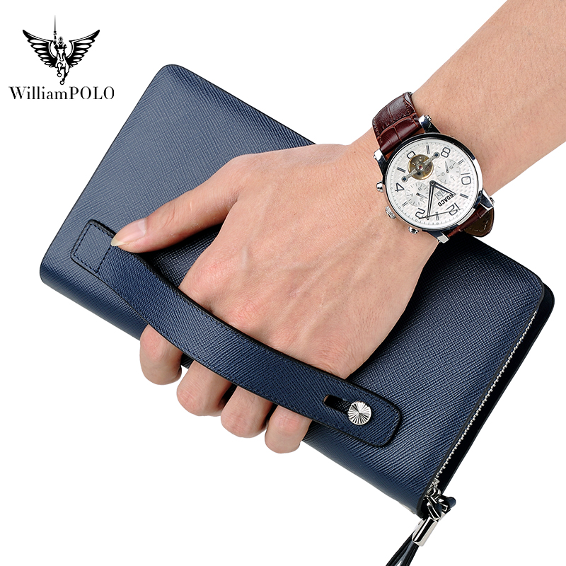 Phone Accessories Business - WILLIAMPOLO Luxury Men's Leather Clutch Bag