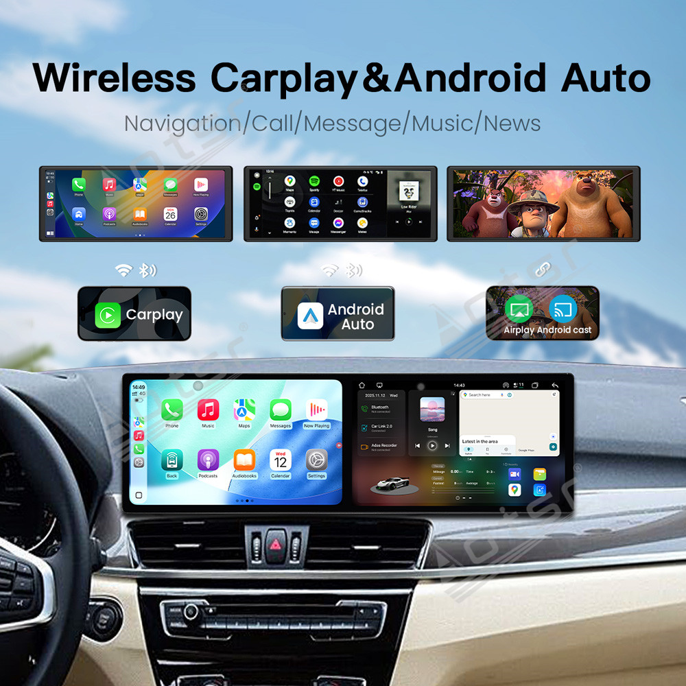 X1 Phone Accessories - Dual 9.1’’ Android 15 Carplay For