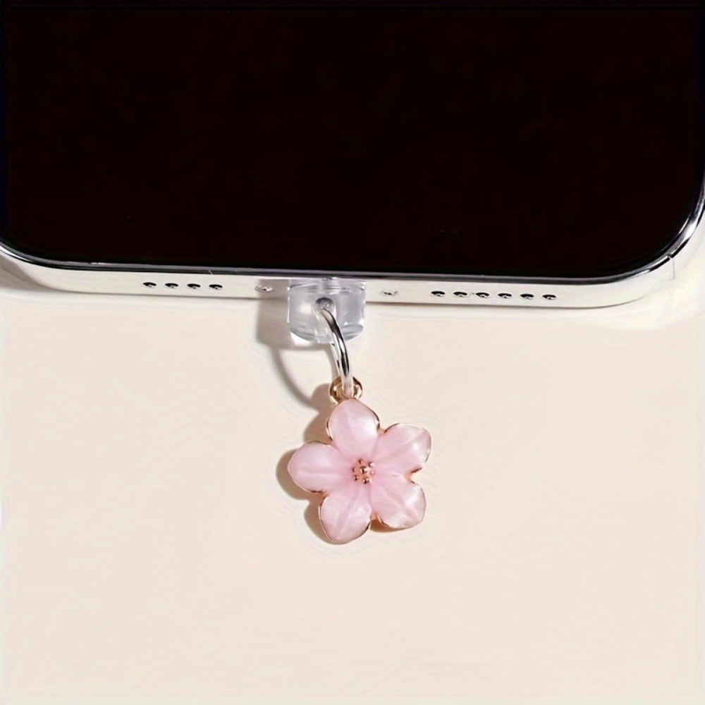 Pink Sakura Phone Dust Plug Ch - Phone Accessories Aesthetic recension och pris