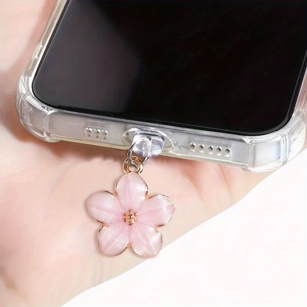 Pink Sakura Phone Dust Plug Ch - Phone Accessories Aesthetic recension och pris