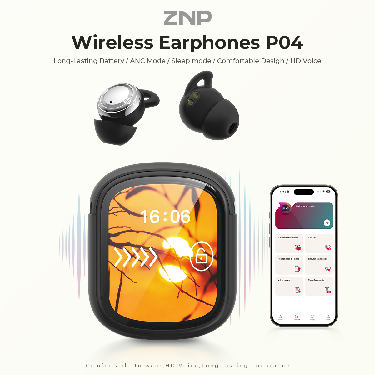 ZNP P04 Sleeping Aid Earbuds A - Wireless Earbuds Case recension och pris