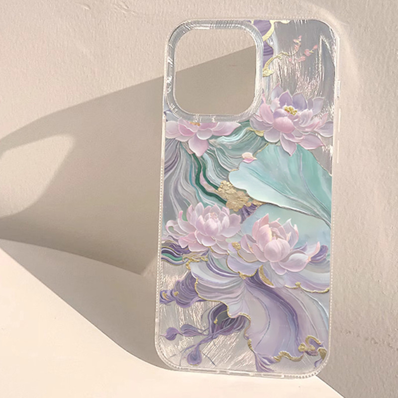 Dreamy Purple Lotus Print Aest - Phone Accessories Aesthetic recension och pris