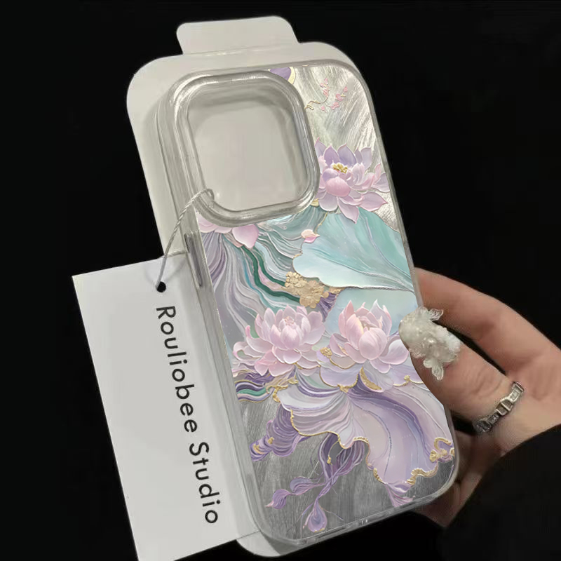 Dreamy Purple Lotus Print Aest - Phone Accessories Aesthetic recension och pris