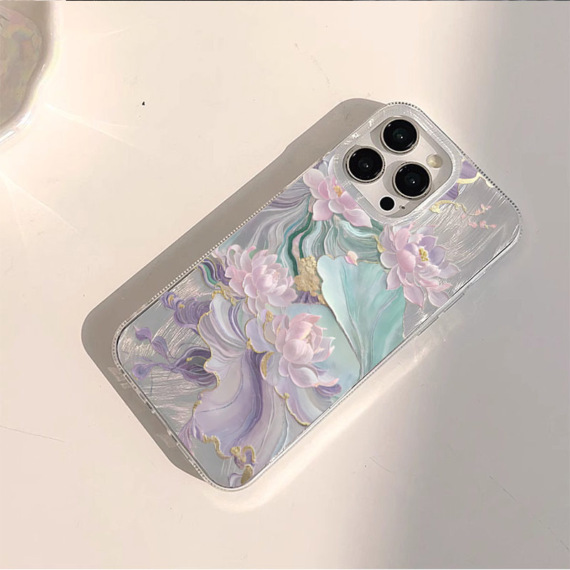 Dreamy Purple Lotus Print Aest - Phone Accessories Aesthetic recension och pris