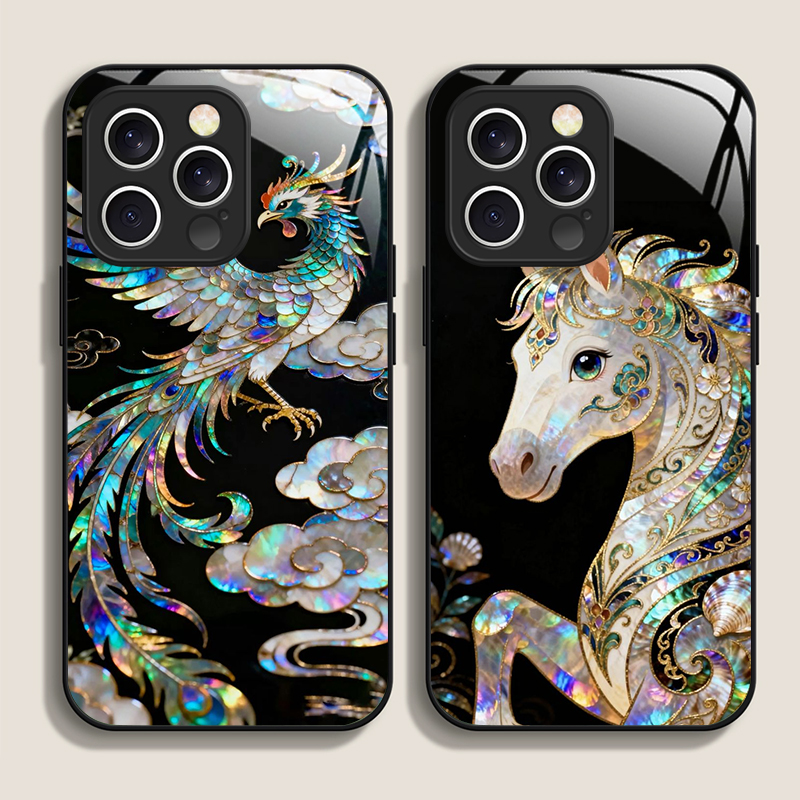 Stylish Horses Marble Texture  - Tempered Glass Screen recension och pris