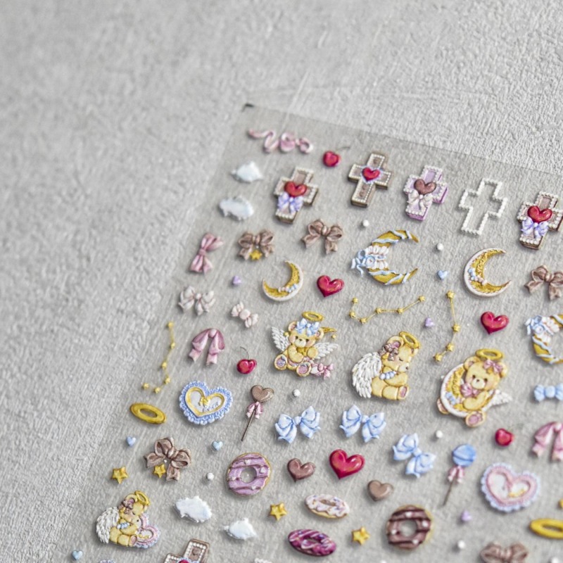 Cute Angel Bear Cartoon 3D Rel - Phone Accessories Aesthetic recension och pris