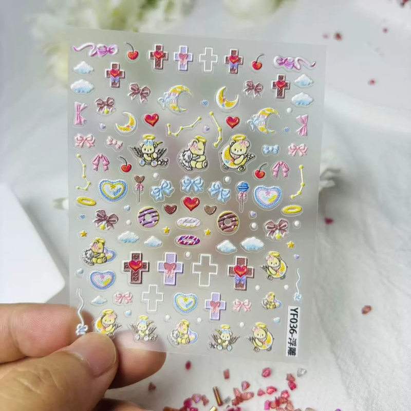 Cute Angel Bear Cartoon 3D Rel - Phone Accessories Aesthetic recension och pris