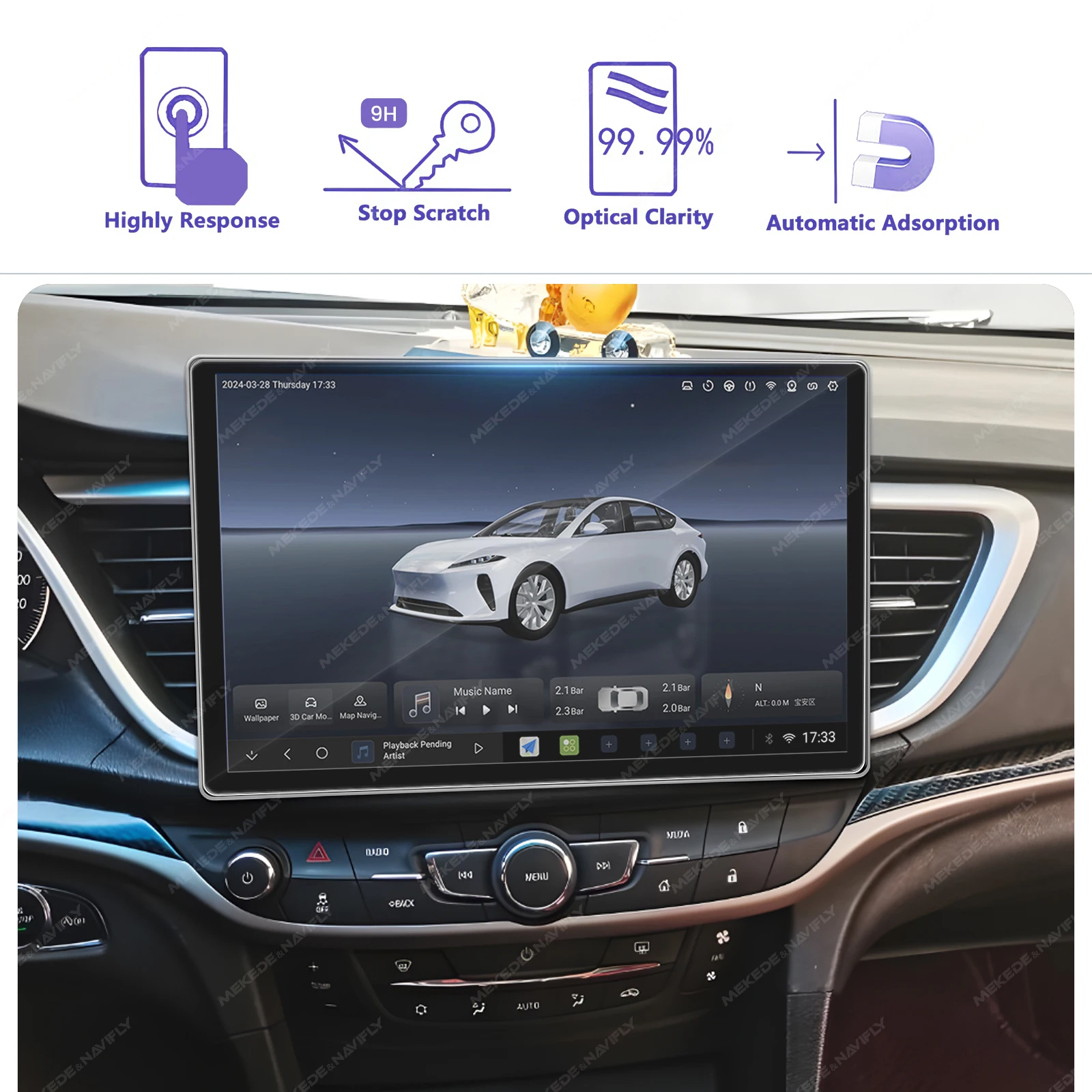 For 11.5 13 Inch Radio Tempere - Tempered Glass Screen recension och pris