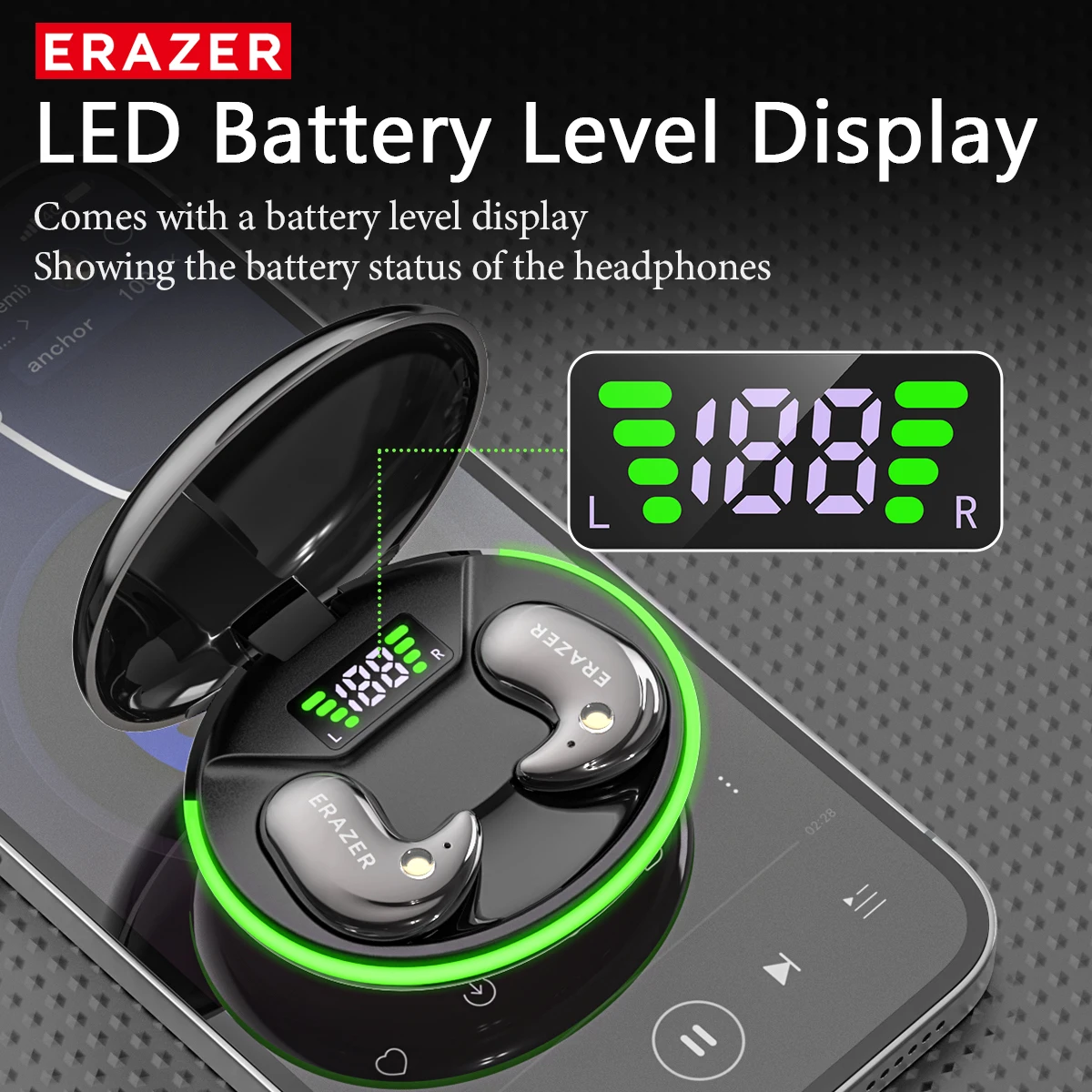 EARZER XF58 In-Ear Bluetooth H - Wireless Earbuds Case recension och pris