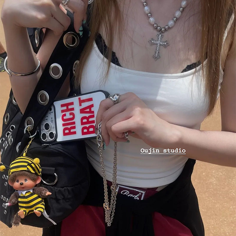 Korean Ins Fashion Cool Red Le - Phone Accessories Red recension och pris