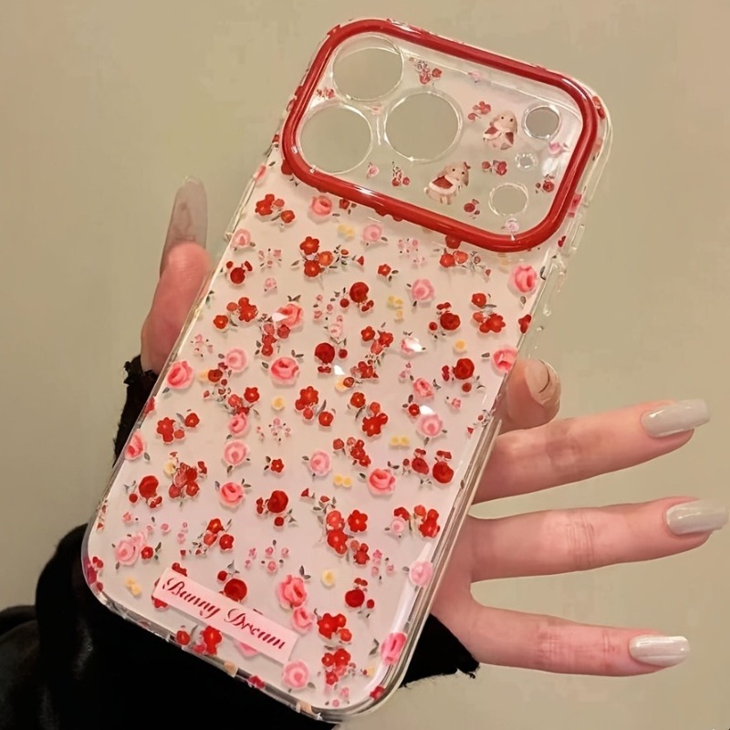 Lovely Cartoon Red Flowers Pat - Phone Accessories Red recension och pris