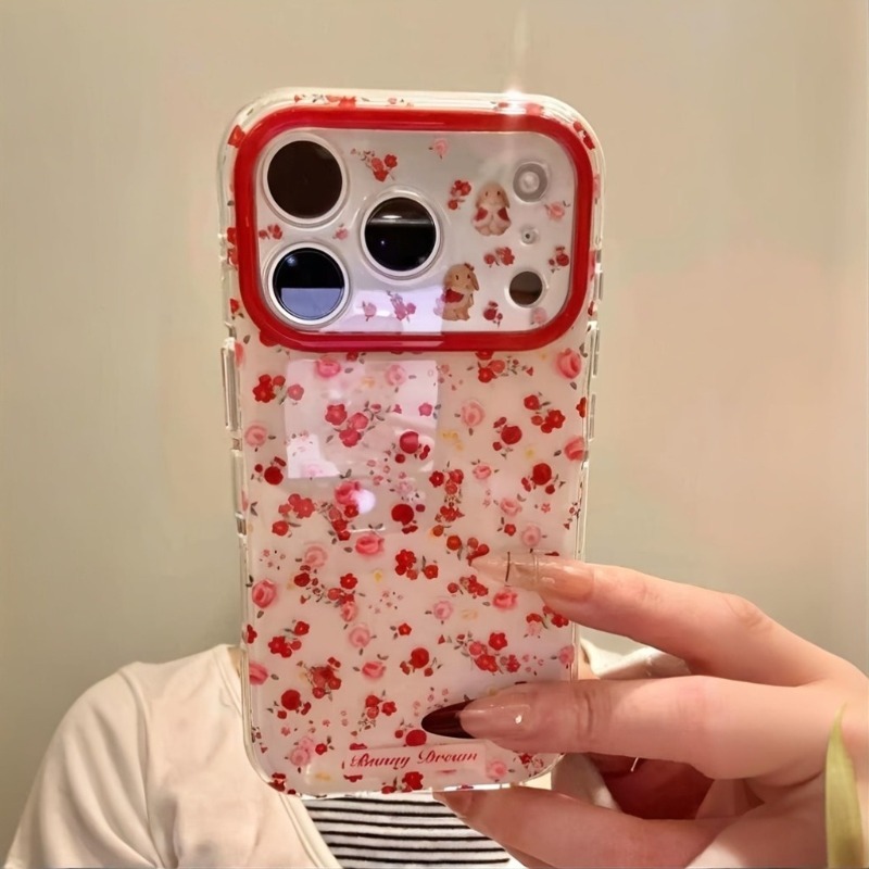 Lovely Cartoon Red Flowers Pat - Phone Accessories Red recension och pris